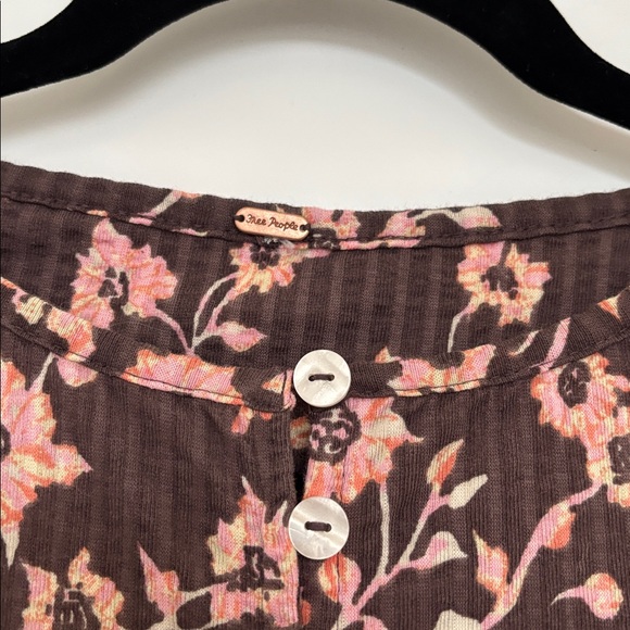 :Price Firm: Free People Tilly Long Sleeve Shirt in French Chocolate - Picture 8 of 10